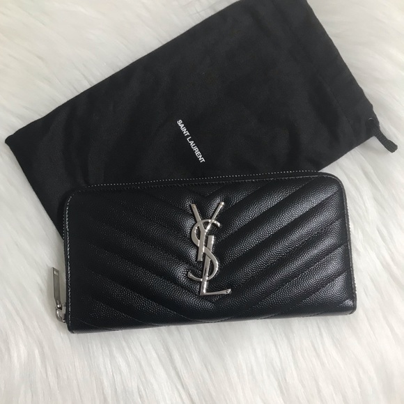 Saint Laurent Handbags - Saint Laurent YSL Monogram Zip Around Wallet